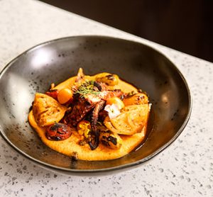 A colourful dish depicting ADMs flavours and colour trends