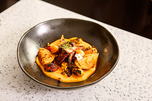 A colourful dish depicting ADMs flavours and colour trends