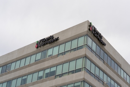 Keurig Dr Pepper headquarters building at 53 South Ave, Burlington, MA, USA. Keurig Dr Pepper is a beverage company.