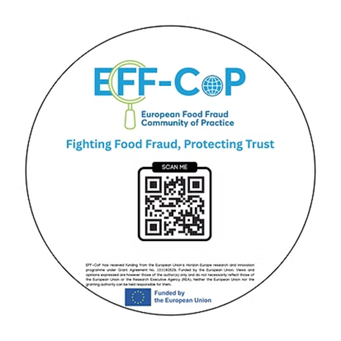 A scannable QR code that takes you to more information on the European Food Fraud Community of Practice